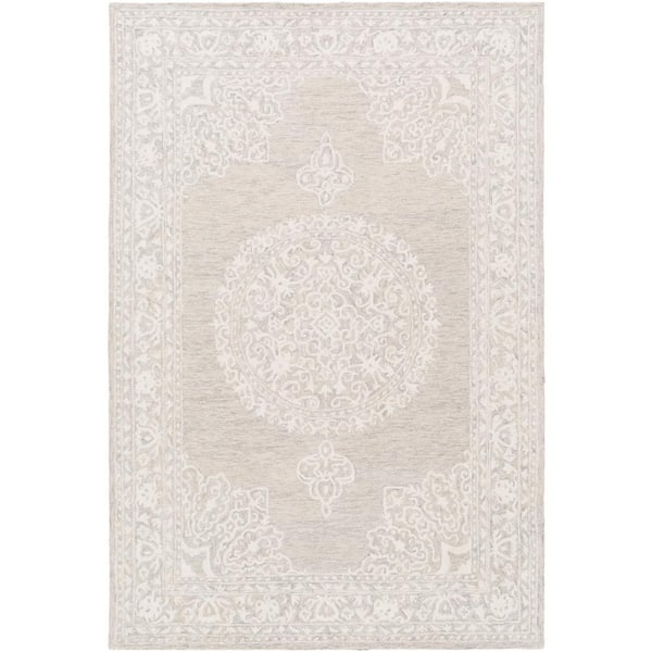 Livabliss Denji Beige Medallion 8 ft. x 10 ft. Indoor Area Rug