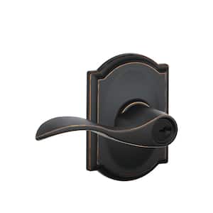 Camelot  Aged Bronze Keyed Entry Accent Door handle