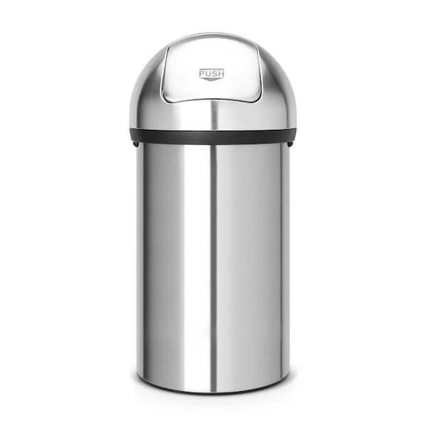16 Gal. (60 l) Push Top Matte Steel Trash Can