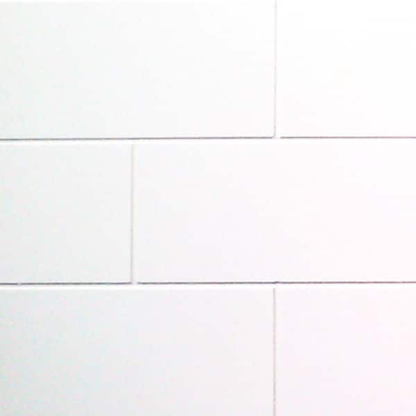 Symmetrix 0.090 in. x 4 ft. x 8 ft. White Subway Tile Decorative Wall Paneling FRP