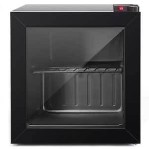 1.1 cu. ft. Manual Defrost Upright Freezer in Black for Compact Space Small Freezer