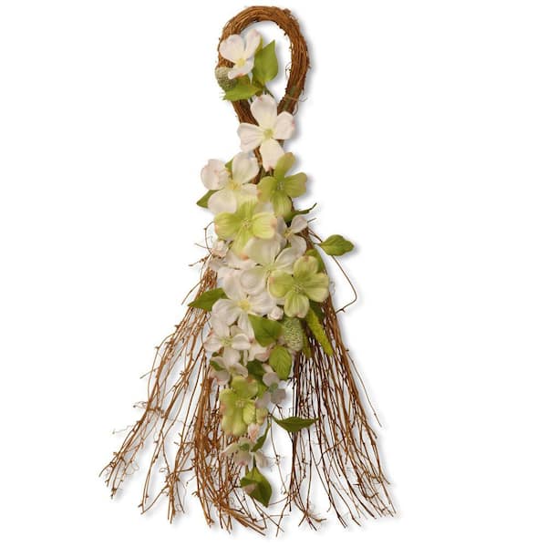 National Tree Company 24 in. Artificial Dogwood Wall Decor
