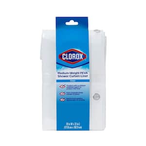 Clorox Shower Curtain Liner, Medium-Weight 6g PEVA with Weighted Magnets, 72 in. x 72 in., Clear 10 Pack