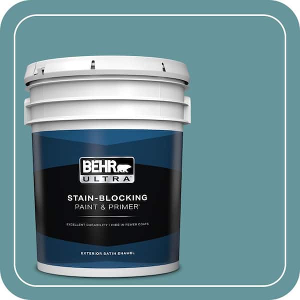BEHR ULTRA 5 gal. #MQ6-33 Vintage Teal Satin Enamel Exterior Paint & Primer
