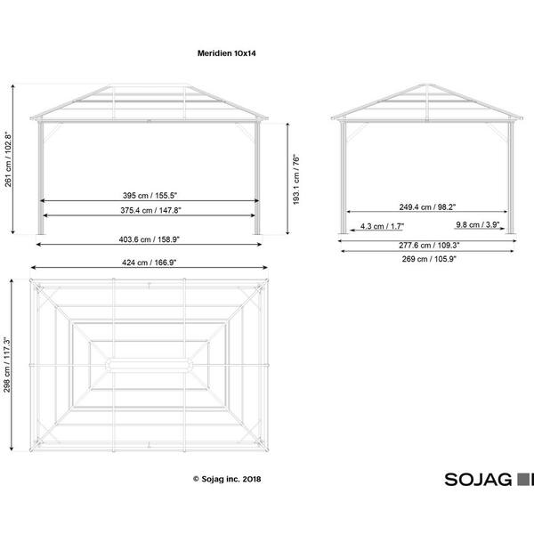 Sojag 10 ft. D x 14 ft. W Meridien 
