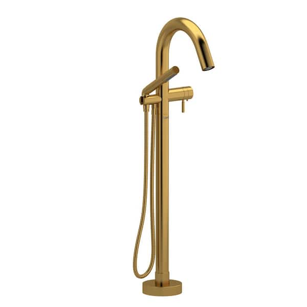 RIOBEL Riu Single-Handle Freestanding Tub Faucet with Hand Shower in. Brushed Gold