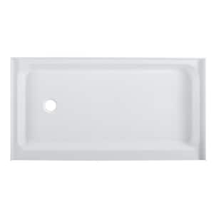 Voltaire 60 in. x 34 in. Acrylic Single-Threshold Left Side Drain Shower Base in White