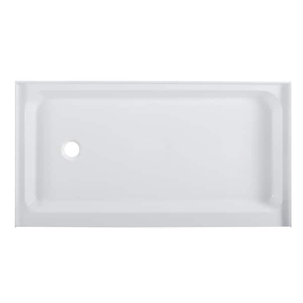 Swiss Madison Voltaire 60 in. x 34 in. Acrylic Single-Threshold Left Side Drain Shower Base in White