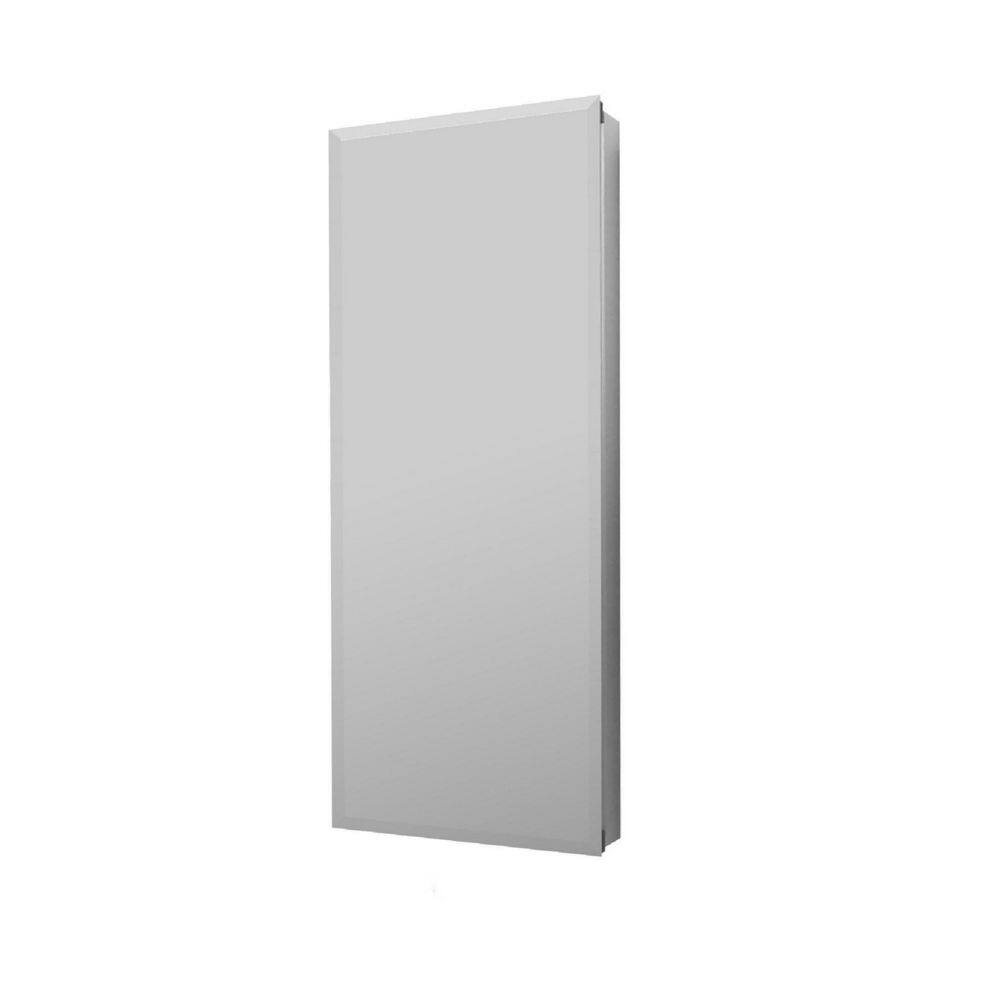 15 in. W x 36 in. H Rectangular Soft Close Aluminum Beveled Medicine Cabinet with Mirror in Silver price history on PriceWatchPro