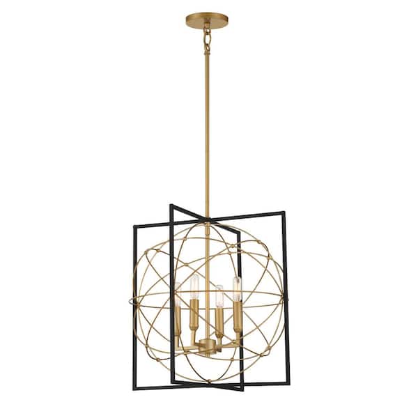 Minka Lavery Titans Trace 4-Light Sand Black and Honey Gold Cosmos Pendant