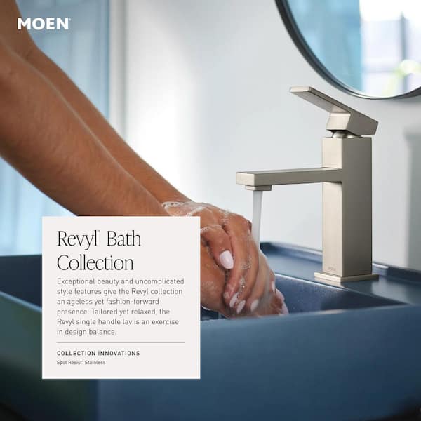 MOEN Revyl Single Hole Single Handle Bathroom Faucet in Matte