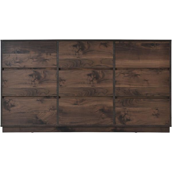 Angel Sar Mid Century Modern Dark Brown, Large Dark Wood Dresser