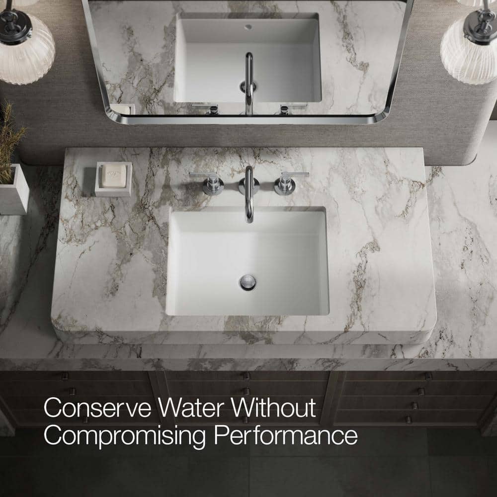Polished Chrome Widespread Bathroom Sink Faucet with Knurled Levers