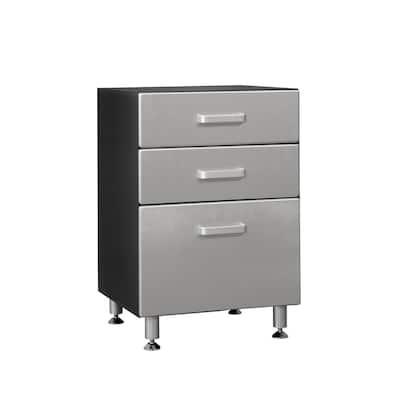 Metallic Series 36 in. H x 24 in. W x 21 in. D 3-Drawer Base Cabinet for Garage or Basement