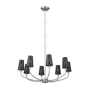 Adeena 36.5 in. 8-Light Classic Pewter Traditional Shaded Circle Chandelier for Dining Room