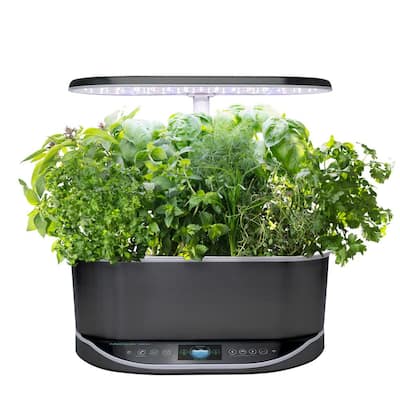 Interior Innovations Dual Pot Grow Planter With LED Light and Blue Trim  MGL-007-A - The Home Depot