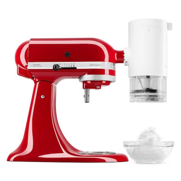 Snow Cone Ice Maker Attachment for Stand Mixer in White
