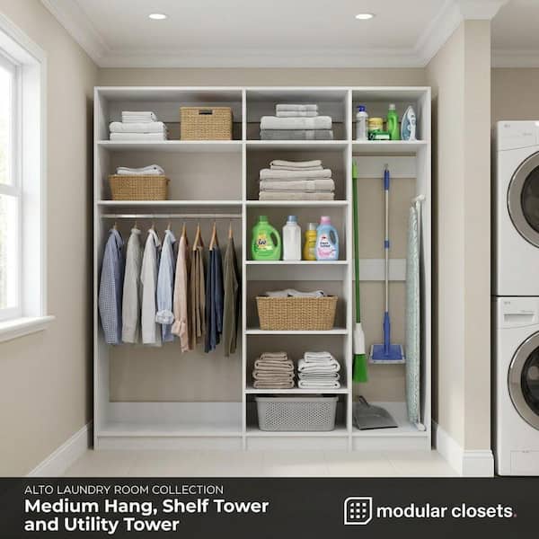 MODULAR CLOSETS Alto Laundry Room 78 in. W White Medium Hang