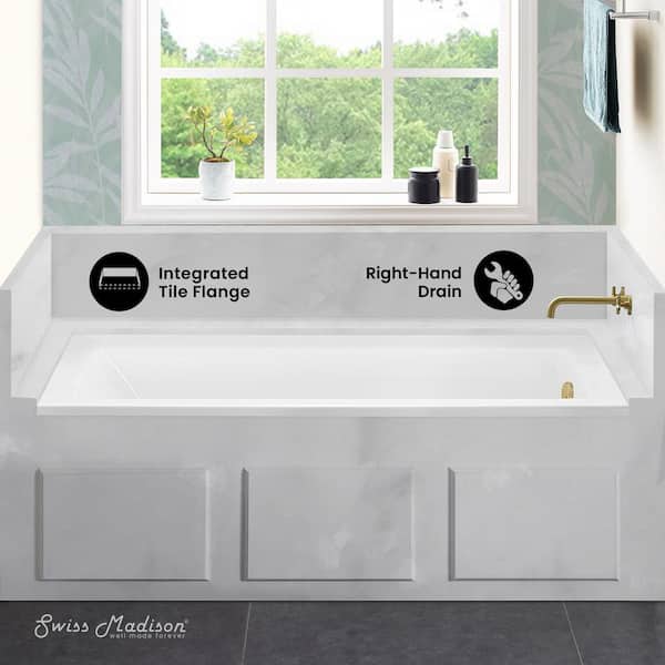 Swiss Madison Voltaire 60 x 30 in. Acrylic Right-Hand Drain