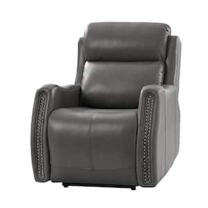 Carina Grey Traditional 33 in. Wide Dual Motor Power Recliner with USB