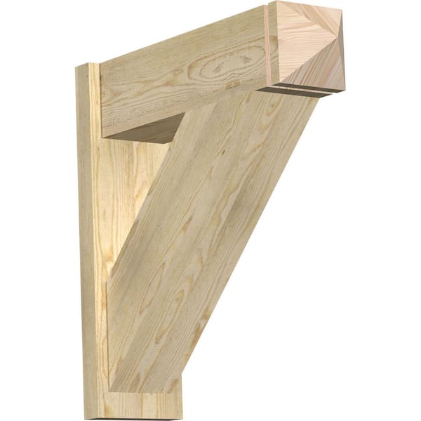 Ekena Millwork 8 in. x 28 in. x 28 in. Traditional Arts and Crafts Rough Sawn Douglas Fir Outlooker
