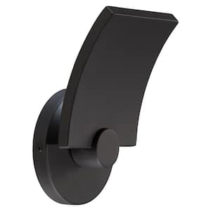 Flipout Black Outdoor Hardwired Wall Sconce with Integrated LED