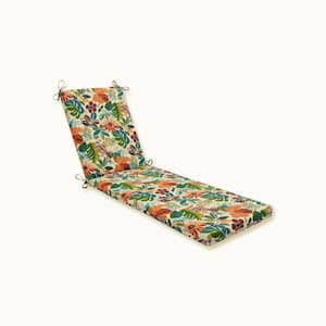 Floral 23 x 30 Outdoor Chaise Lounge Cushion in Ivory Lensing