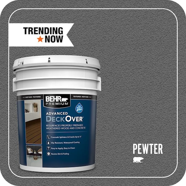 5 gal. #SC-131 Pewter Textured Solid Color Exterior Wood and Concrete Coating