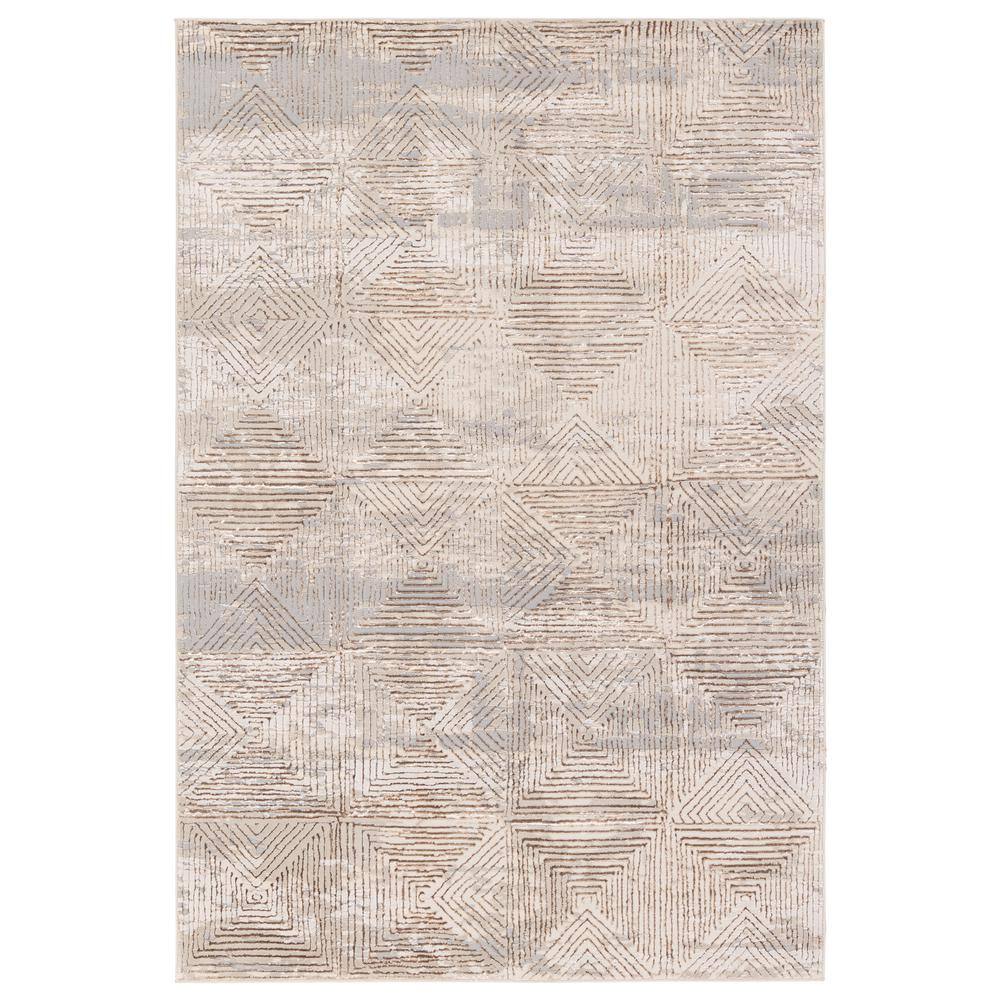 Jaipur Living Eshe 3 ft. x 12 ft. Tan/Bronze Geometric Runner Rug