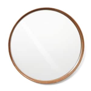 31.5 in. W x 31.5 in. H Rubber Wood Framed Decorative Mirror