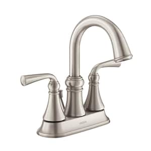 Wetherly 4 in. Centerset 2-Handle High-Arc Bathroom Faucet in Brushed Nickel