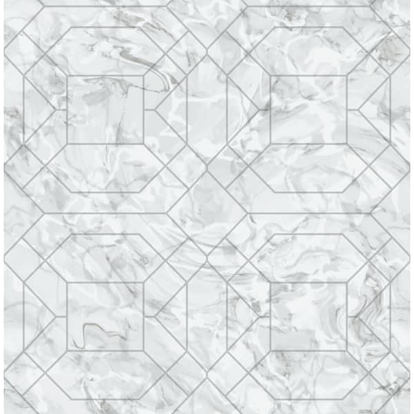 Unbranded Silver Seraphina Peel and Stick Wallpaper Sample
