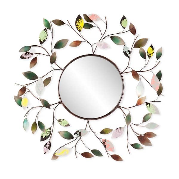 Southern Enterprises Medium Round Multicolored Finish With Neutrals And Pastels Casual Mirror (32.5 in. H x 32.5 in. W)