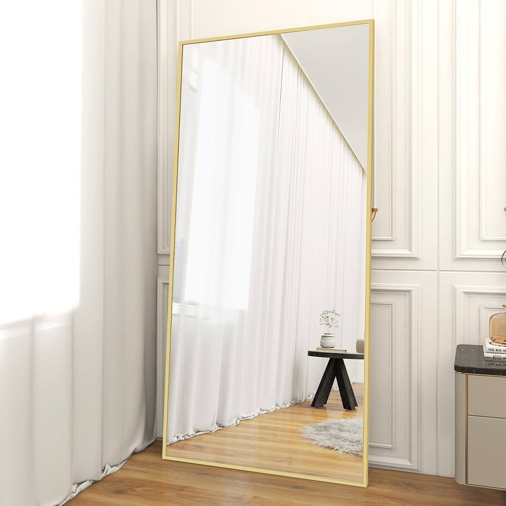 XRAMFY 71 in. H x 31 in. W Classic Rectangular Gold Framed Aluminum ...