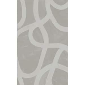 Grey Brushstroke Swirl Geometric Non-Woven Paper Non-Pasted the Wall Double Roll Wallpaper