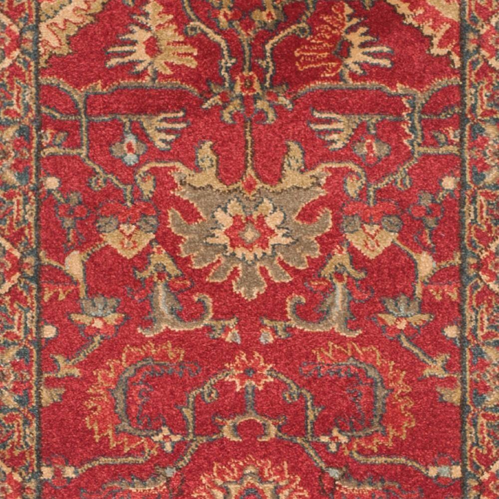 Red and Navy Traditional Reversible Runner Rug