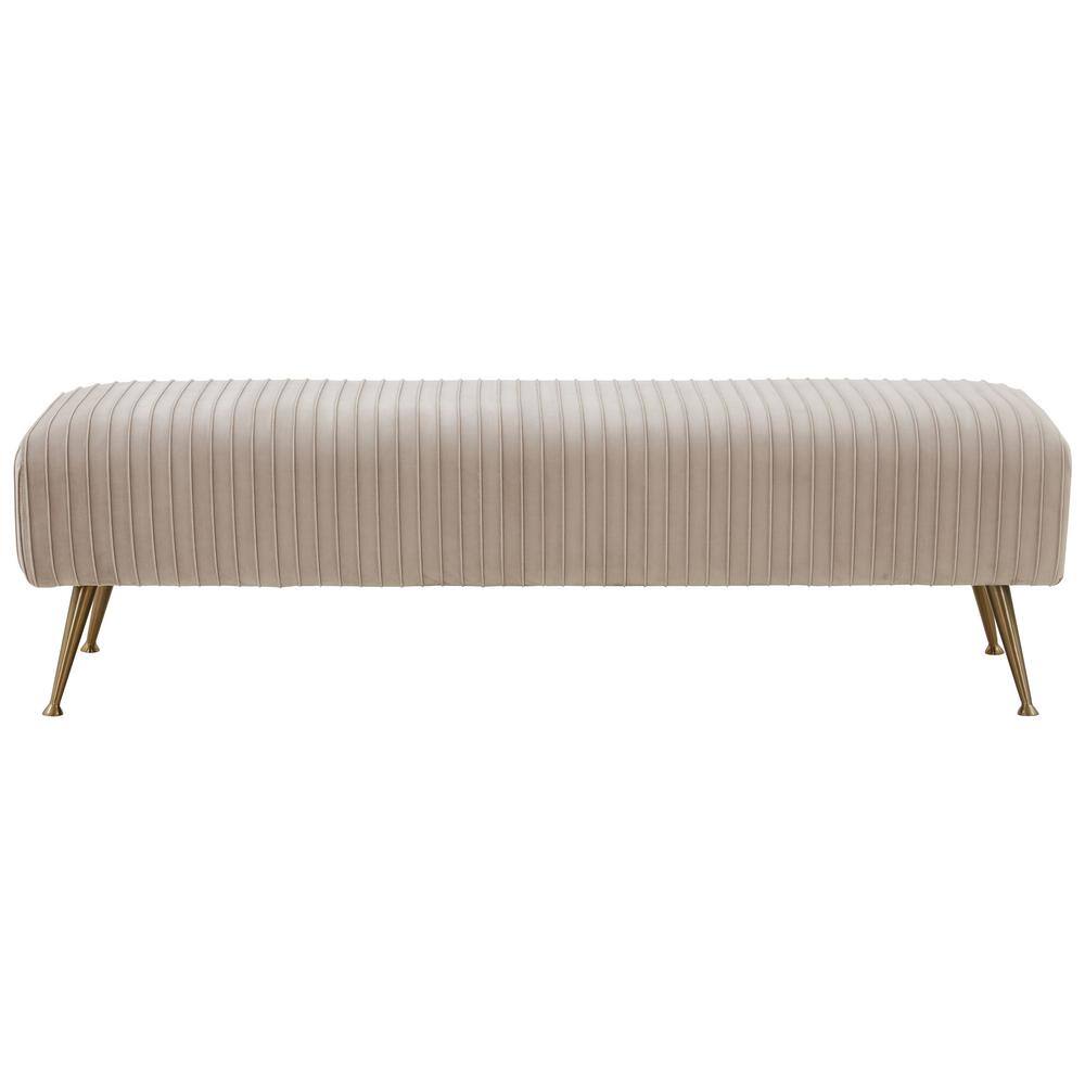 Salome Almond/Antique Brass Entryway Bench 60.2 in.