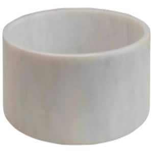 12 in. W x 2 in. H x 12 in. D White Round Marble Tray