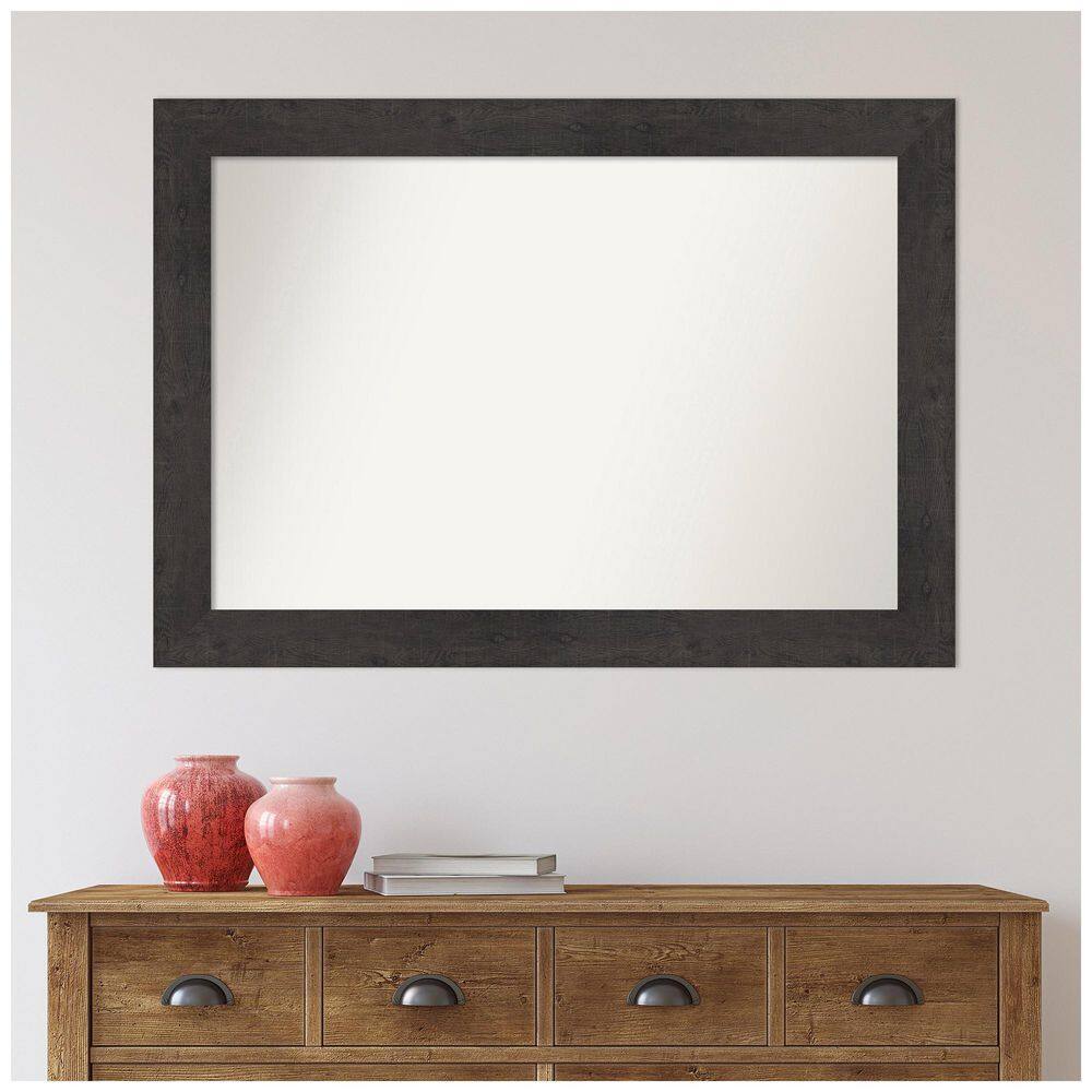 42" x 30" Rustic Espresso Wood Bathroom Vanity Mirror
