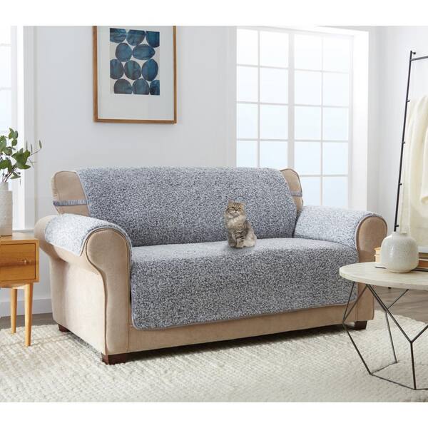 Innovative Textile Solutions Cambridge Grey 1-Piece Sherpa Sofa