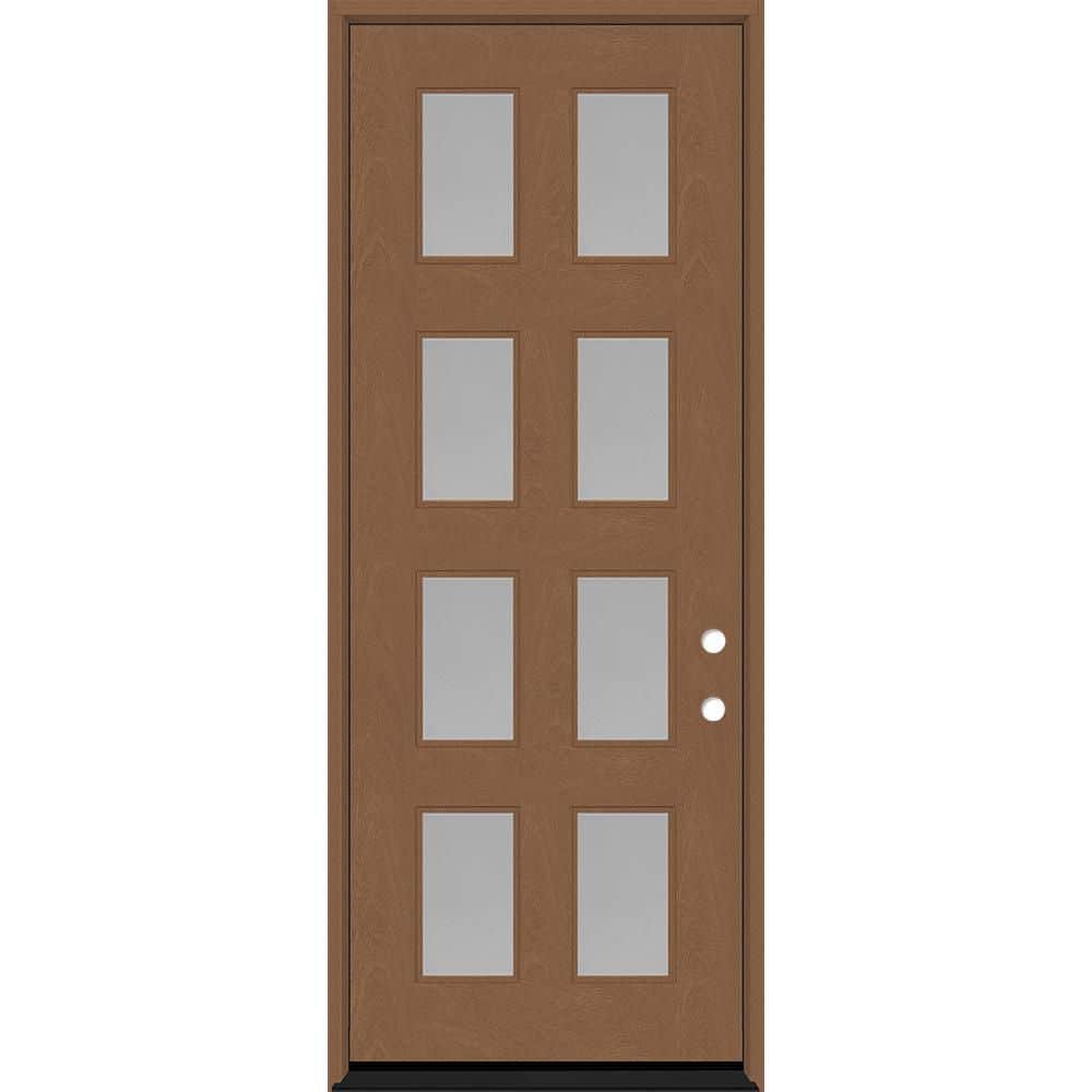 Regency 36 in. x 96 in. 8L Modern Clear Glass LHIS Autumn Wheat Stained Fiberglass Prehung Front Door w/6 in. Jamb price history on PriceWatchPro