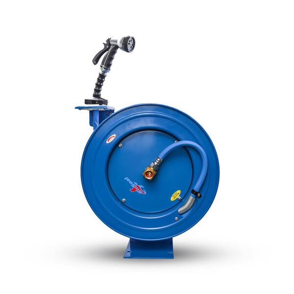 SuperHandy Mountable Retractable Water Hose Reel - 1/2 x 50' Ft, 3/4  Female Threaded Connection