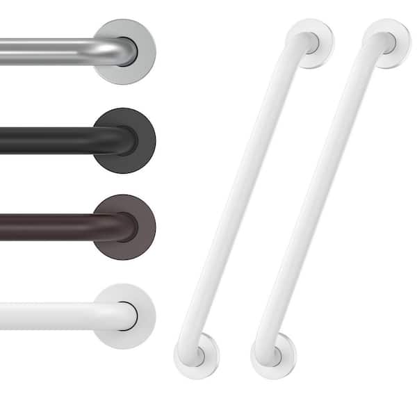 16 in. Wall-Mounted Safety Grab Bars for Shower, 2 Pack, Concealed Screws, Supports up to 500 lbs. White