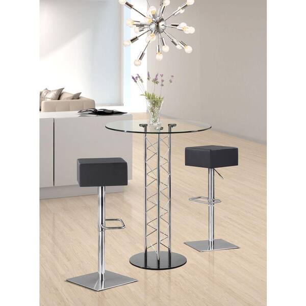 ZUO Butcher Adjustable Height Chrome Cushioned Bar Stool