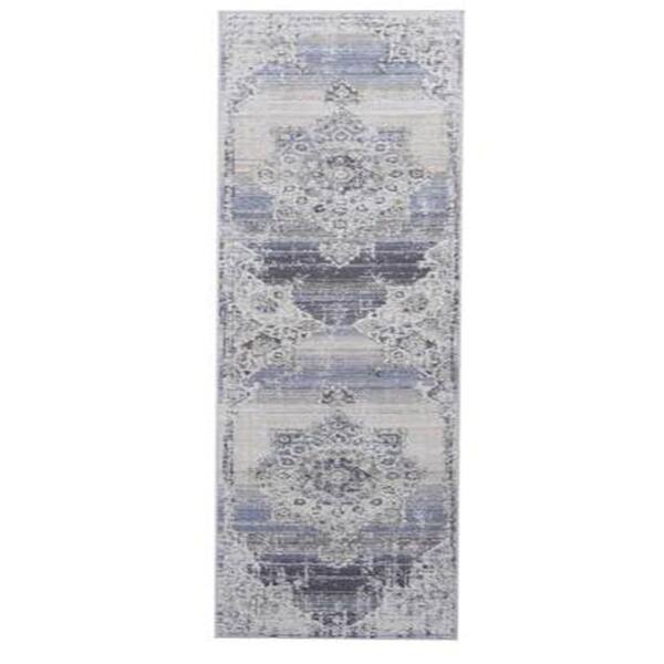 2 ft. x 8 ft. Cream Blue Rectangle Washable for Bedroom, Dining Room, Living Room Area Rug
