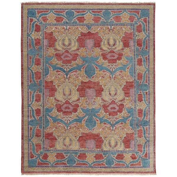 12 ft. x 15 ft. Blue, Red, Yellow Oriental Area Rug