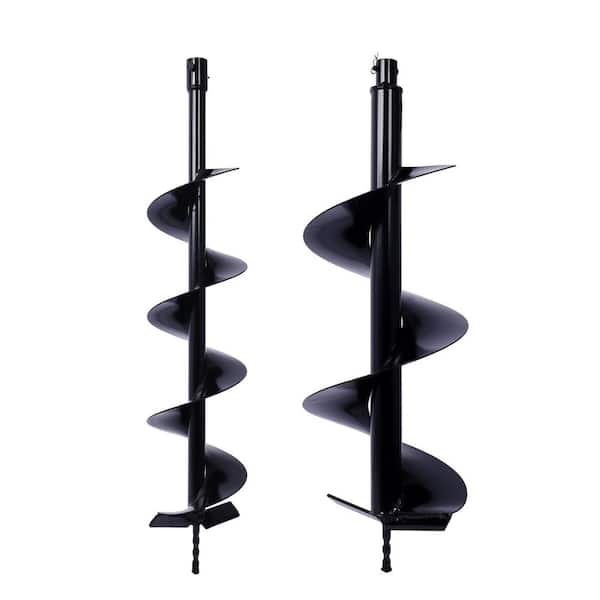 Cesicia Auger Drill Bits for Planting Set of 2-Garden Auger Drill Bit Spiral Drill Bit for 3/4 in. Shaft Post Hole Digger Bulbs