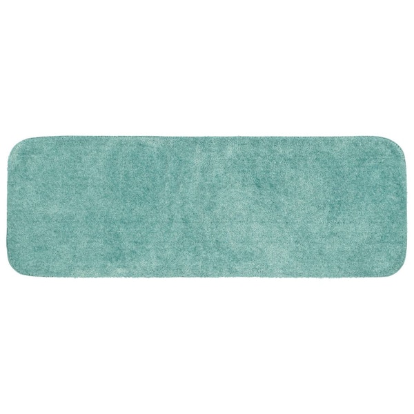 Garland Rug Traditional Sea Foam 22 in. x 60 in. Washable Bathroom Accent Rug