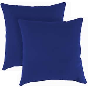 16 in. L x 16 in. W x 4 in. T Outdoor Throw Pillow in Veranda Cobalt (2-Pack)