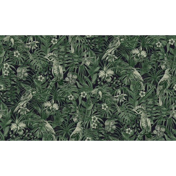 Advantage Botanical Green Wallpaper Sample